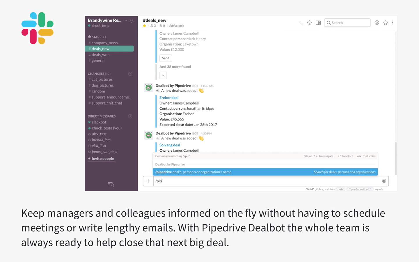 pipedrive slack integration